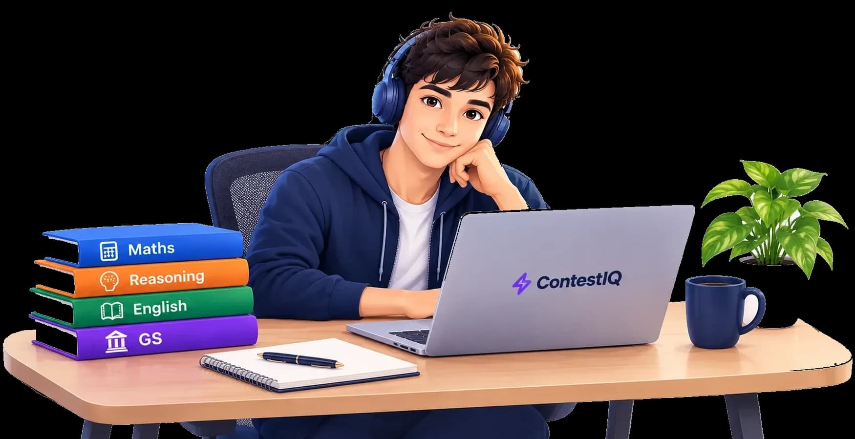 Student studying for SSC CGL exam